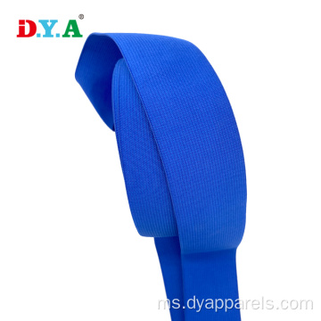 Poliester rajutan berwarna biru 5 cm